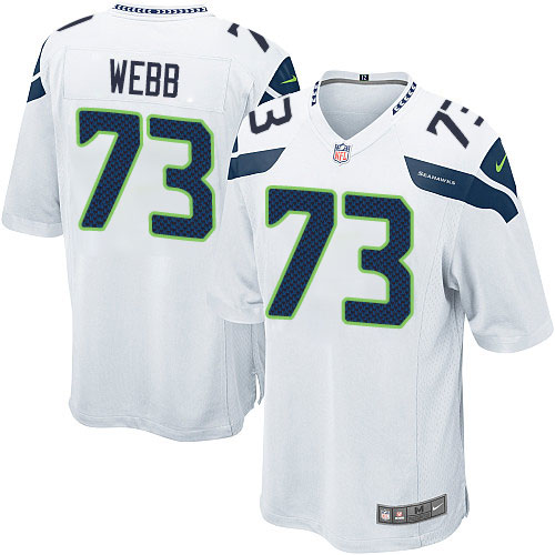 Men's Game J'Marcus Webb Nike Jersey White Road - #73 NFL Seattle Seahawks